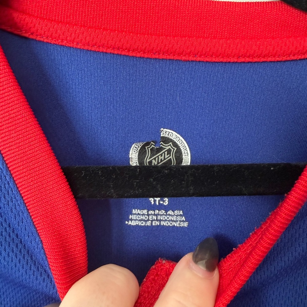 New York Rangers Kids NHL Hockey Jersey Size 3T Blue Red - Picture 2 of 3
